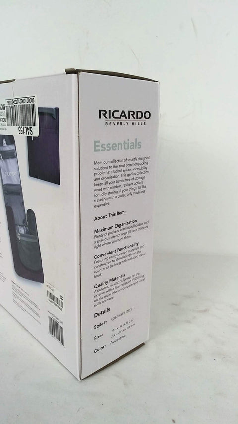 Ricardo Beverly Hills Essentials 2.0 Travel Organizer Kit 10" Purple Soft Case