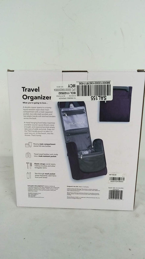 Ricardo Beverly Hills Essentials 2.0 Travel Organizer Kit 10" Purple Soft Case