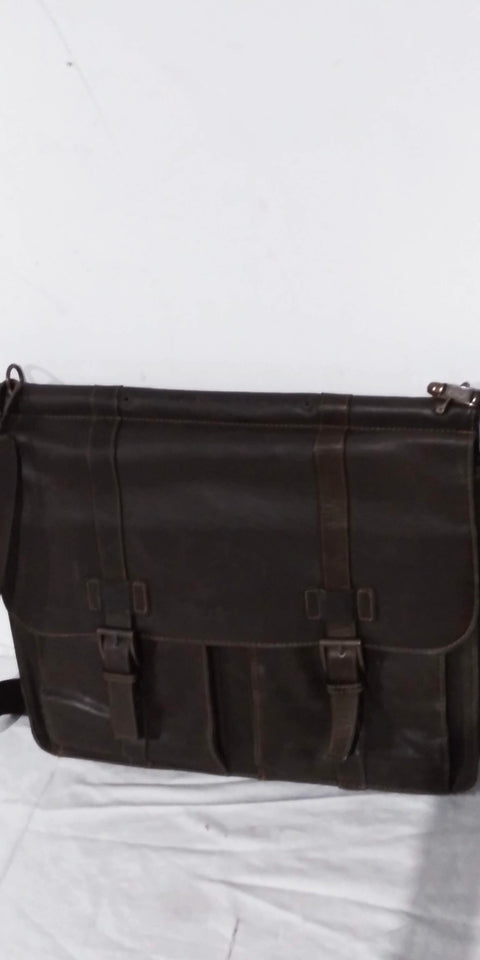 $460 Kenneth Cole Reaction Colombian Genuine Leather Double Gusset Laptop Bag
