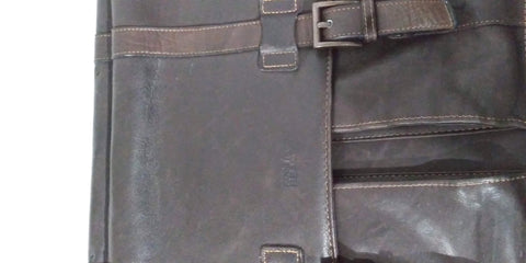 $460 Kenneth Cole Reaction Colombian Genuine Leather Double Gusset Laptop Bag