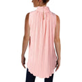 Joseph A Women's Sleeveless Pink Mock Pleated Blouse Top Large L