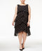 $99 New SL Fashions Women's Plus Size Tiered Polka-Dot Dress Black white 22W - evorr.com
