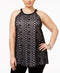 New Alfani Women's Sleeveless Black Contrast Lace Blouse Top Plus 16W