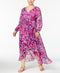 $99 New SANGRIA Women Plus Size Floral Printed Belted Maxi Dress Pink Size 22W - evorr.com