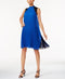 $99 New Thalia Sodi Women's Blue A-Line Pleated Lace Shift Tunic Dress Size XL - evorr.com