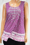 Charter Club Women's Purple  Printed Embroidered Blouse Top Large L