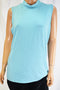 Charter Club Women's Sleeveless Mock-Neck Blue Blouse Top  XL