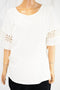 Charter Club Women Scoop Nk White Lace-Trim Blouse Top X-Large XL