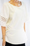 Charter Club Women Scoop Nk White Lace-Trim Blouse Top X-Large XL