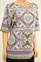 Charter Club Women's Stretch Green Scarf-Print Blouse Top X-Large XL
