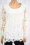 Charter Club Women's Long Sleeve White Lace Blouse Top X-Large XL