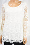 Charter Club Women's Long Sleeve White Lace Blouse Top X-Large XL