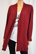 Charter Club Women Red Open Front Ribbed Duster Cardigan X-Large XL