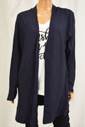 Charter Club Women Blue Open Front Ribbed Duster Cardigan X-Large XL