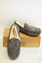New UGG Men's Ascot Suede Charcoal Moccasin Slip On Boots Size 9 US