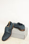 New Kenneth Cole Reaction Men's Blue Monk-Strap Loafer Suede Shoes Size US 9 M
