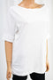 Karen Scott Women Elbow-Sleeve Boat-Neck White Blouse Top X-Large XL