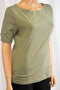 Karen Scott Women Elbow-Sleeve Boat-Neck Green Blouse Top Large L