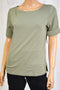 Karen Scott Women Elbow-Sleeve Boat-Neck Green Blouse Top Large L