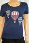 Karen Scott Women Short-Slv Cotton Blue Embellished Blouse Top Petite M