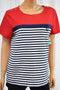 Karen Scott Women Red Striped Pocketed T-Shirt Blouse Top Large L