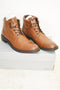New Unlisted by Kenneth Cole Men's Roll With it Leather Lace Boots Brown 12 US