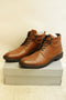 New Unlisted by Kenneth Cole Men's Roll With it Leather Lace Boots Brown 12 US