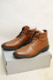New Unlisted by Kenneth Cole Men's Roll With it Leather Lace Boots Brown 12 US
