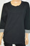 Karen Scott Women Tab-Sleeve Black Sweatshirt Blouse Top Medium M