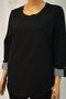 Karen Scott Women Tab-Sleeve Black Sweatshirt Blouse Top Medium M