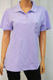 Karen Scott Women Henley Collar Cotton Purple Polo Blouse Top Large L