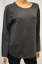 Karen Scott Women's Cotton Gray Curved-Hem Sweater Top Medium M