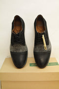 Clarks Men's Black Garren Cap-Toe Oxfords Leather Boots Shoes Size 10.5 Lace Up