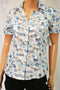 Karen Scott Women White Flip-Flop-Print Button Down Shirt Top Petite PXS