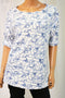 Karen Scott Women Elbow-Sleeve White Printed Blouse Top X-Large XL