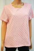 Karen Scott Women's Cotton Pink Lace Blouse Top Petite XL PXL