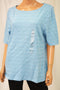 Charter Club Women's Elbow-Slv Blue Textured Blouse Top X-large XL