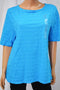 Charter Club Women's Elbow-Slv Blue Textured Blouse Top X-large XL