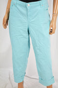 Style&Co Women Blue Mid Rise Curvy Fit Cuffed Capri Denim Jeans 16