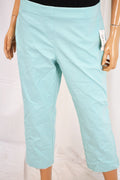 Style&Co Women Blue Mid Rise Comfort Waist Pull-On Capri Crop Pant L