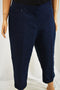 Style&Co Women Blue Comfort waist Mid Rise Button-Cuff Capri Pants 12