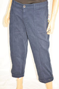 Style&Co Women's Blue Mid Rise Button-Cuff Capri Cropped Pants 12