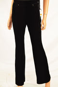 INC International Concepts Women Black Velvet Pull-On Flare Casual Pants 6