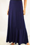 ECI Women's Stretch Blue Pull-On Ruffled Hem Maxi Skirt XL