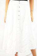 Grace Elements Women's Linen Blend White Button Down A-Line Skirt 12