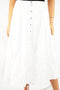 Grace Elements Women's Linen Blend White Button Down A-Line Skirt 12
