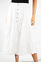 Grace Elements Women's Linen Blend White Button Down A-Line Skirt 12