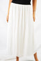 NY Collection Women's White Pull-On Crinkle Pleated Midi A-Line Skirt L