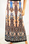 ECI Women's Stretch Multi Color Printed Pull-On Long Maxi Skirt M