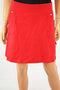 Style&Co Women Stretch Red Pocketed Pull-On A-Line Skirt Over Knit Skort L